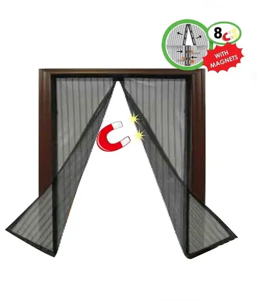 Plasa anti insecte magnetica pentru fereastra, neagra, 1.2x1.2 m