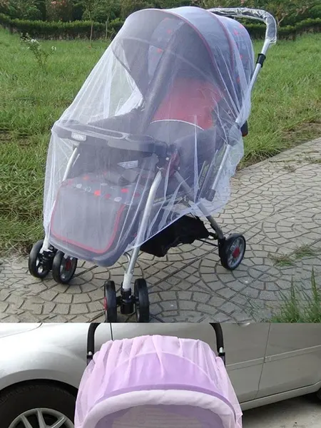 Plasa anti-tantari pentru carucior copii, Ikonka, elastica din poliester flexibil, dimensiune universala 140 cm, Alb