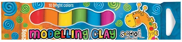 Plasticină S. Cool - 10 culori, 200 g