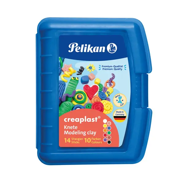 Plastilina Creaplast, 10culori/cutie, Pelikan, cutie albastra