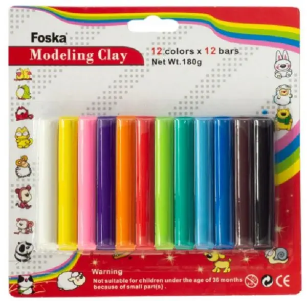 Plastilina Foska - 180 gr, 12 culori