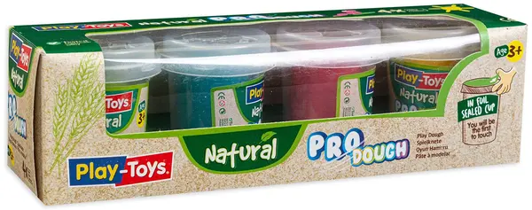 Plastilina Play-Toys - Culori naturale, 4 х 50 gr