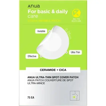 Plasturi hidrocoloidali cu ceramide pentru cosuri Ultra-Thin Spot Cover Patch, 75 bucati, Anua
