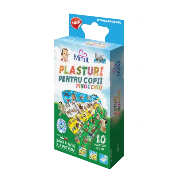 Plasturi pentru copii Pinochio 2 X 7CM, 10 BUC, Minut