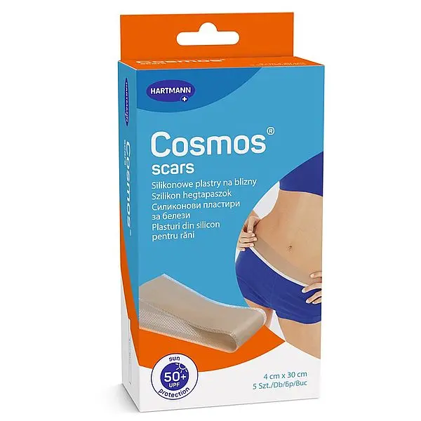 Plasturi pentru ingrijirea cicatricilor Cosmos Scars, 4 cm x 30 cm, Hartmann | 5 bucati