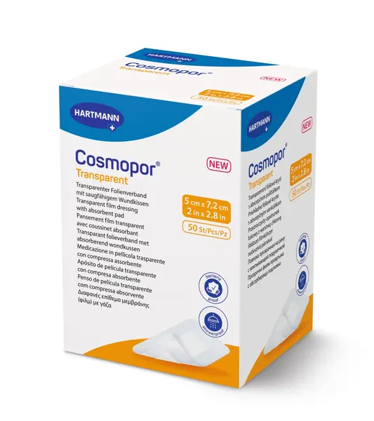 Plasturi transparenti Cosmopor Transparent 5x7.2 cm, 50 buc – Hartmann