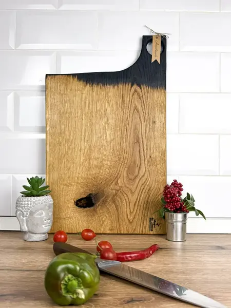 Platou de Servire din Lemn Masiv de Stejar , Handmade, Design Unicat