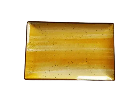 Platou dreptunghiular pentru servire , Ceramica,Galben, 25x15 cm