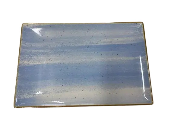 Platou pentru servire, Ceramica, Albastru Ciel, 30x20 cm