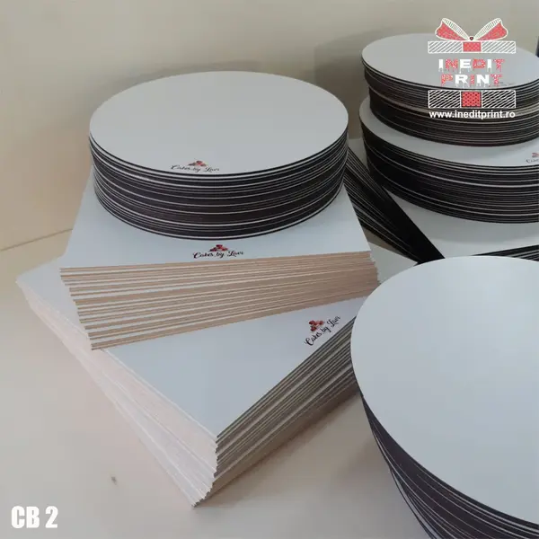 Platou Personalizat Alb CB1 4 mm, Infoliat Mat, 22 CM