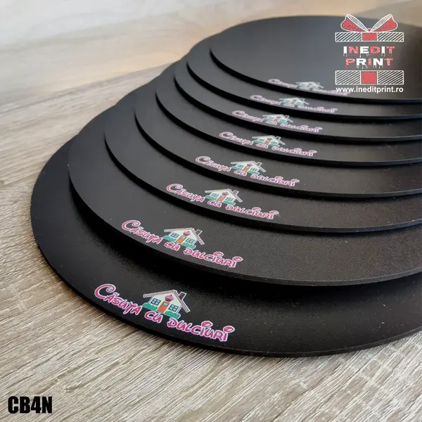 Platou Personalizat Negru CB3 2.5 - 3 mm, Infoliat Mat, 17 CM