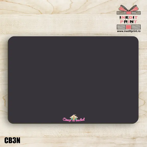 Platou Personalizat Negru dreptunghiular CB4 2.5 - 3 mm, Simplu (fara infoliere), 20 x 30 CM
