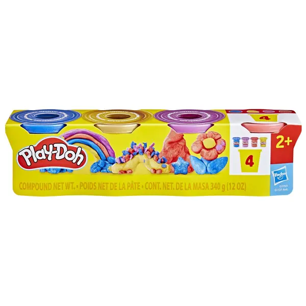 PLAY DOH SET 4 CUTII PLASTILINA CULORI METALICE STRALUCITOARE