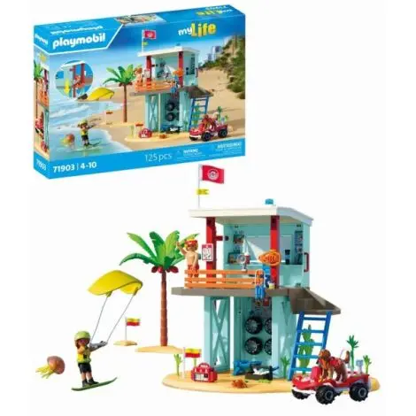 Playmobil - Jucarie de rol Turnul salvamarului si vehicul de plaja