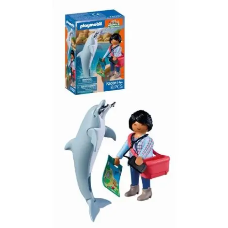 Playmobil - Jucarie de rol Vizitatoare zoo si delfin
