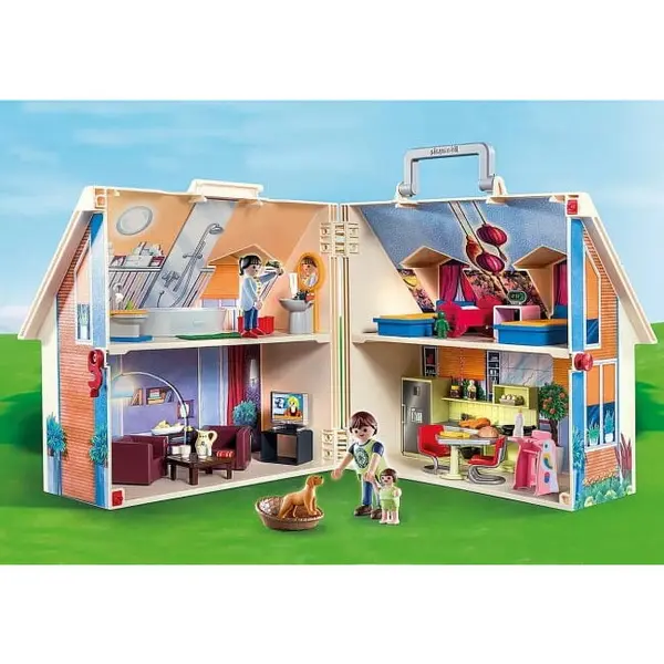 PLAYMOBIL Playmobil Casa de papusi 70985, portabila, Multicolor