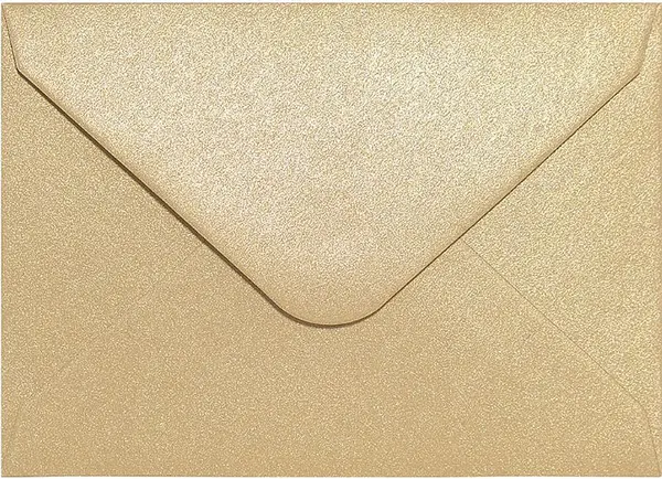 Plic poștal Galeria Papieru - 70 x 100 mm, auriu perlat, 10 bucăți