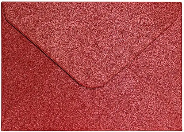 Plic poștal Galeria Papieru - 70 x 100 mm, roșu perlat, 10 bucăți