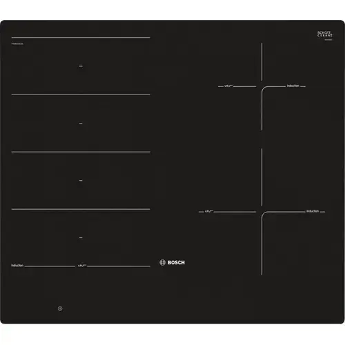 Plita cu inductie BOSCH PXE601DC1E, 4 arzatoare, 7400 W (Negru)