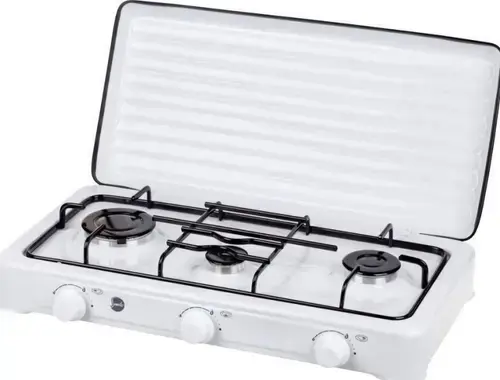 Plita de exterior MPM SMILE-KN-03/1K, 3 Arzatoare (Alb)