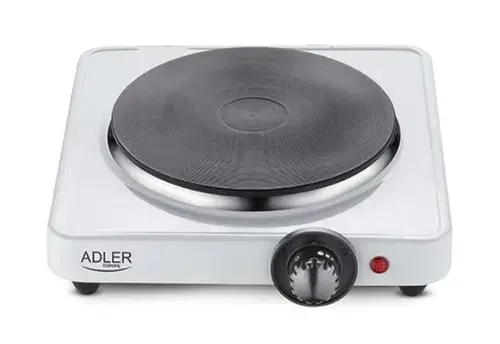 Plita electrica Adler AD6503, 1 Arzator, Control Temperatura, 1500 W (Alb)