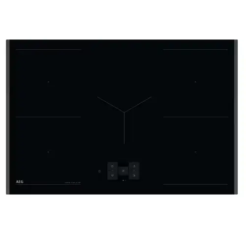 Plita incorporabila AEG Seria 9000 TH85IM30FB, 5 zone de gatit 80 cm, SenseBoil&Fry, Ecran TFT, Control touch, Booster, Wi-Fi, Timer (Negru)