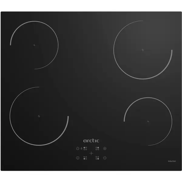 Plita incorporabila Arctic ARSI6440MTB, Inductie, 4 zone de gatit, Touch control, Negru