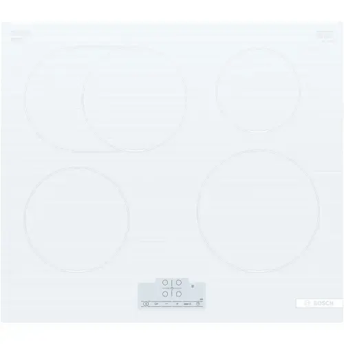 Plita incorporabila Bosch PIF612BB1E, Inductie, 4 zone de gatit, senzor PerfectFry Plus , 60cm, Alb