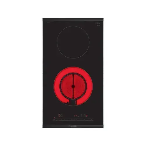 Plita incorporabila Bosch PKF375FP2E, Vitroceramica, 2 zone de gatit, HighSpeed, 30 cm, Negru