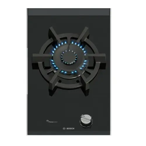 Plita incorporabila Bosch PRA3A6I10, 1 zona de gatit, 30 cm, Arzator Wok pana la 6 kW (Negru)
