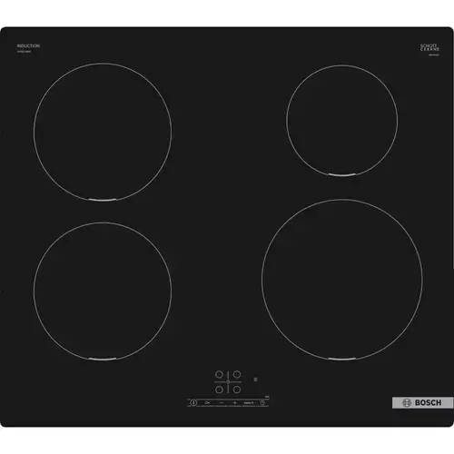 Plita incorporabila Bosch PUE611BB5D, Inductie, 4 zone de gatit, Touch Control, Ceramica (Negru)