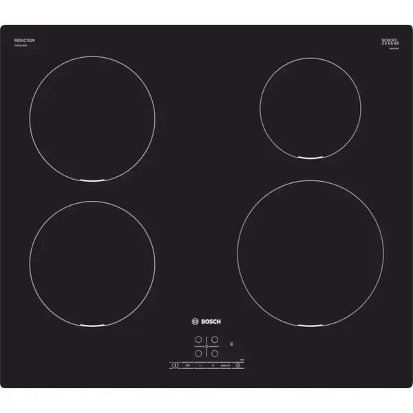 Plita incorporabila Bosch PUE611BB6E, Inductie, 4 zone de gatit, 17 trepte putere, TouchSelect, PowerBoost, Control digital, Semnal sonor