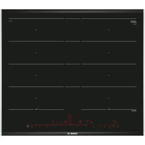 Plita incorporabila Bosch PXY675DC1E, Inductie, 4 zone de gatit, FlexInduction Plus, PerfectFry, 60 cm (Negru)