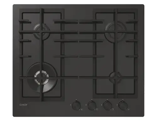 Plita incorporabila Candy CVFG6BF4PB, Gaz, 4 zone de gatire, 9450 W, hOn, Sticla securizata (Negru)