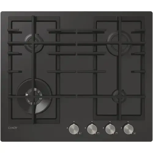 Plita incorporabila Candy CVFG6BF4PX, Gaz, 4 zone de gatire, Siguranta, 60 cm (Negru)
