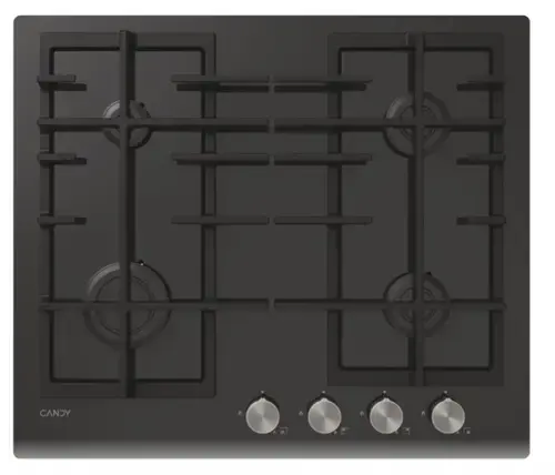 Plita incorporabila CANDY CVFG6PX, Gaz pe sticla, 4 arzatoare, Grilaje fonta, Sticla securizata (Negru)