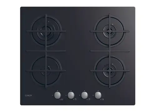 Plita incorporabila CANDY CVG6B, Gaz, 4 arzatoare, Sticla securizata, 7200 W, 60 cm (Negru)