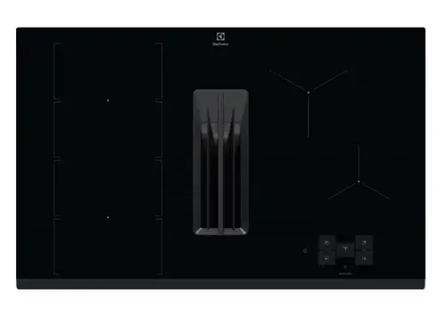 Plita incorporabila cu hota integrata Electrolux ComboHob FlexiBridge, Inductie, Gatire asistata SensePro, Ecran TFT, Booster (4 zone), Conectivitate WI-FI, Timer electronic, Oprire automata, Detectarea vaselor, 80 cm (Negru)