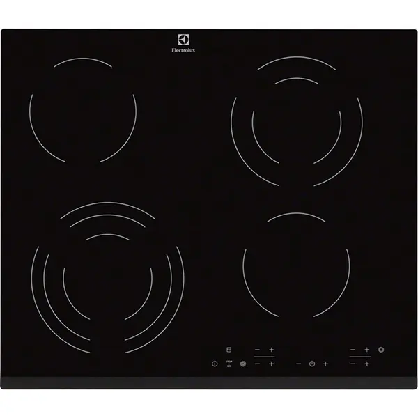 Plita incorporabila Electrolux EHF6343FOK, Vitroceramic, 4 Zone, Neagra