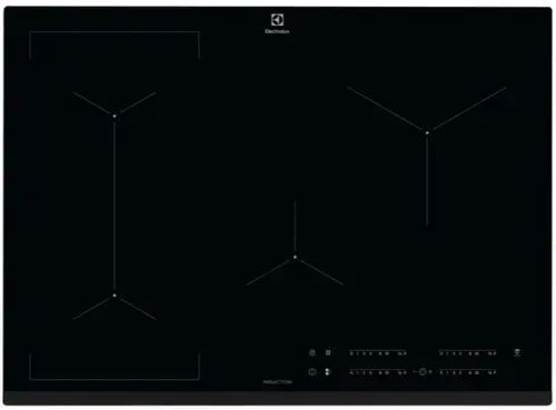 Plita incorporabila Electrolux EIV734, Inductie, 4 zone de gatit, Touch control, 71 cm (Negru)