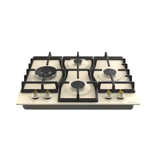 Plita incorporabila Gorenje GW6D42CLI, Gaz, 4 arzatoare, crem