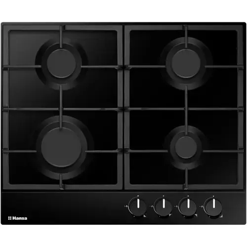 Plita incorporabila Hansa Integra BHGS630502, Gaz, 4 Arzatoare, Aprindere electrica (Negru)
