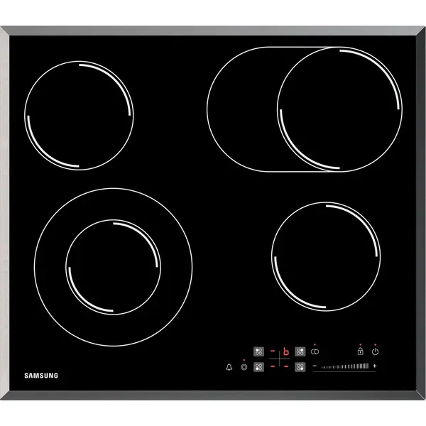 Plita incorporabila Samsung CTR164NC01, Electric, 4 zone de gatit, zona Multi-Purpose, Afisaj LED, Touch Control, Negru