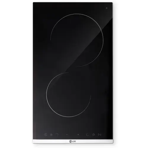 Plita incorporabila vitroceramica LDK 2VBK, 2 zone de gatit, Control Touch, Timer, Blocare acces (Negru)