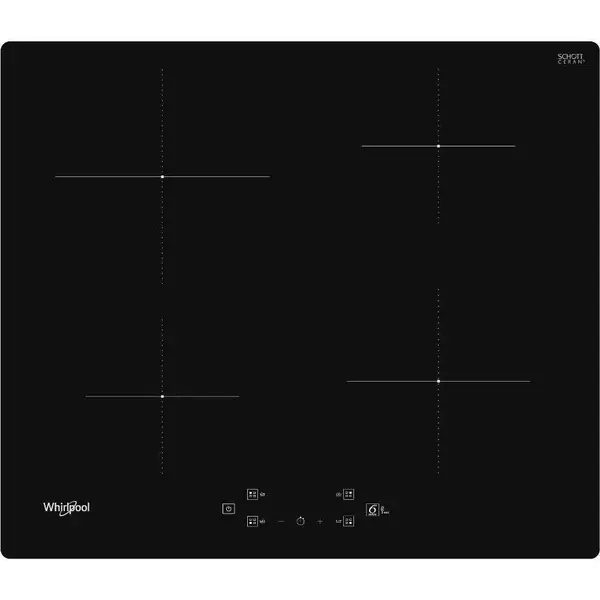 Plita incorporabila Whirlpool WS Q7360 NE, Inductie, 4 zone de gatit, Tehnologia 6th Sense, Power Management, Sticla neagra