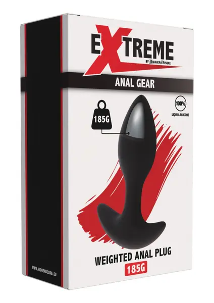Plug anal Extreme by Hidden Desire - Weighted, din silicon lichid, negru, greutate 185 g