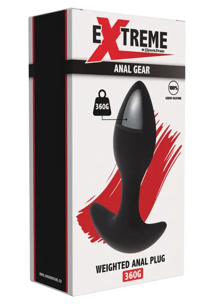 Plug anal Extreme by Hidden Desire - Weighted, din silicon lichid, negru, greutate 360 g