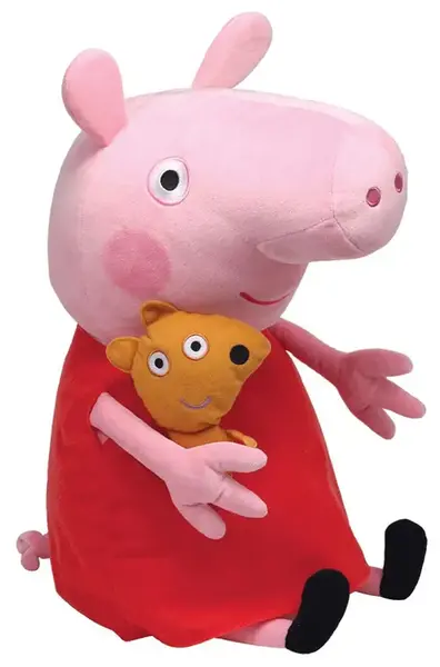 Plus Ty Beanie Babies Peppa Pig Peppa, 38 cm (Rosu/Roz)