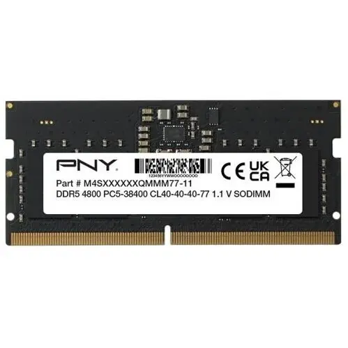 PNY Memorie RAM PNY 16GB DDR5 4800 MHz SO-DIMM, performanta ridicata, eficienta energetica, Negru