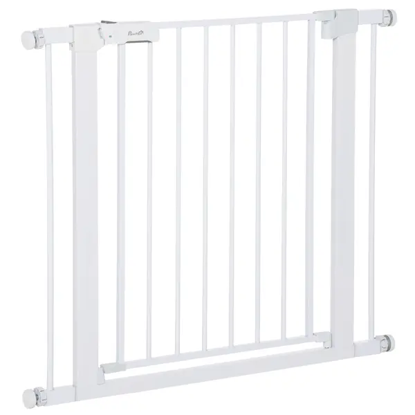 Poarta de siguranta pentru caini PawHut, 75-96cm, alb | Aosom Romania
